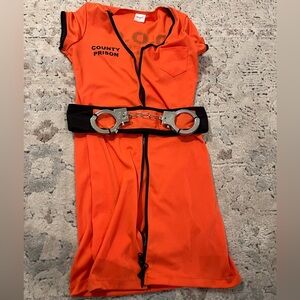 Orange Zip-Up Prisoner Costume Dress